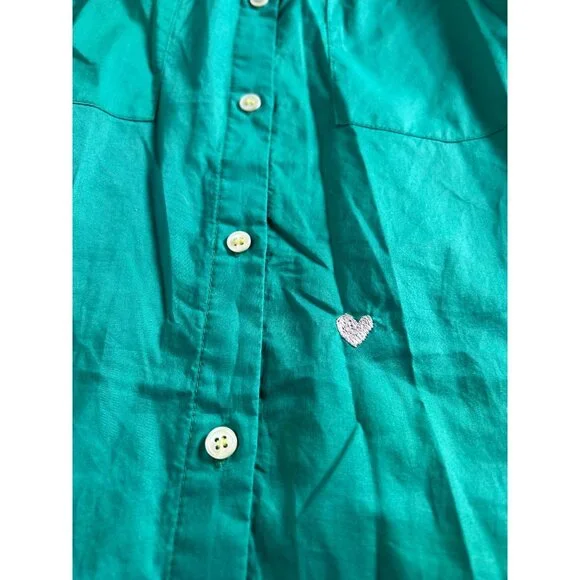 Kerri Rosenthal Womens Patchwork Love Mia Shirt XL Green Button Down Long Sleeve - Picture 5 of 10